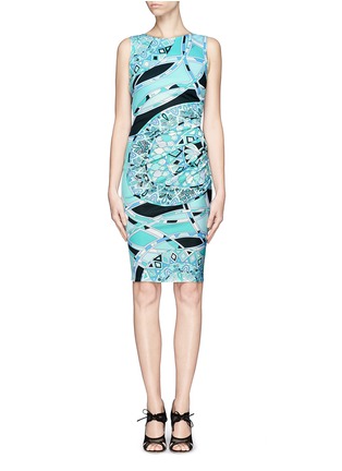 Main View - Click To Enlarge - EMILIO PUCCI - Sleeveless ruched capri print dress