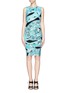 Main View - Click To Enlarge - EMILIO PUCCI - Sleeveless ruched capri print dress