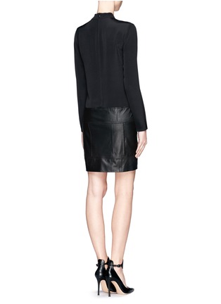 Back View - Click To Enlarge - THEORY - Leather combo turtleneck shift dress