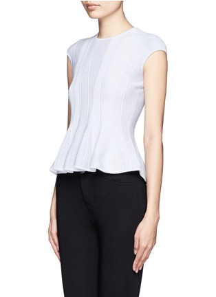 Front View - Click To Enlarge - ALEXANDER MCQUEEN - Jacquard knit peplum top