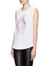 Front View - Click To Enlarge - ALEXANDER MCQUEEN - Floral skull-print sleeveless tee