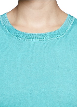 Detail View - Click To Enlarge - ARMANI COLLEZIONI - Rib-trimmed waist cotton-cashmere blend knitted top 