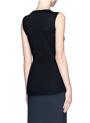 Back View - Click To Enlarge - ARMANI COLLEZIONI - Rib-trimmed waist cotton-cashmere blend knitted top 