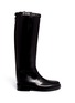 Main View - Click To Enlarge - ANN DEMEULEMEESTER - Top strap leather riding boots