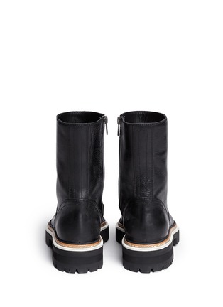 Back View - Click To Enlarge - ANN DEMEULEMEESTER - Tread sole leather ankle boots