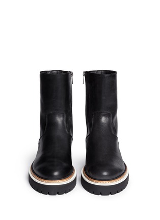 Figure View - Click To Enlarge - ANN DEMEULEMEESTER - Tread sole leather ankle boots