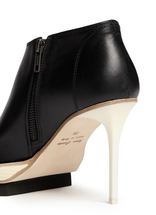 Detail View - Click To Enlarge - ANN DEMEULEMEESTER - Double platform acetate heel leather booties