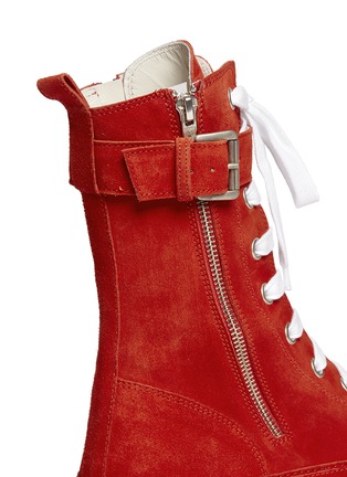 Detail View - Click To Enlarge - ANN DEMEULEMEESTER - Suede lace up sneakers