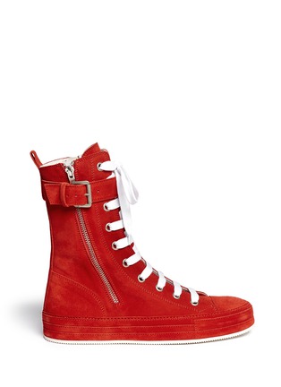 Main View - Click To Enlarge - ANN DEMEULEMEESTER - Suede lace up sneakers