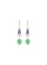 Main View - Click To Enlarge - SAMUEL KUNG - Diamond sapphire jade 18k white gold earrings