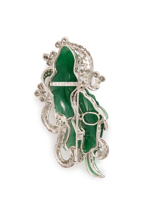 Detail View - Click To Enlarge - SAMUEL KUNG - Diamond jade 18k gold brooch