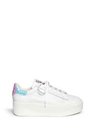 Main View - Click To Enlarge - ASH - 'Cult' holographic trim leather platform sneakers