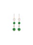 SAMUEL KUNG Jadeite Diamond 18K White Gold Drop Earrings
