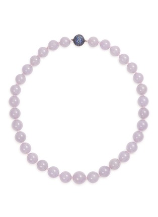 Main View - Click To Enlarge - SAMUEL KUNG - Sapphire jade bead 18k white gold necklace