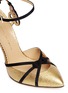 Detail View - Click To Enlarge - CHARLOTTE OLYMPIA - 'Minx' Chinese knot textured metallic leather pumps