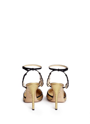 Back View - Click To Enlarge - CHARLOTTE OLYMPIA - 'Minx' Chinese knot textured metallic leather pumps