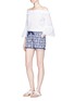 Figure View - Click To Enlarge - FIGUE - 'Maja' Madeira Tile print pompom shorts