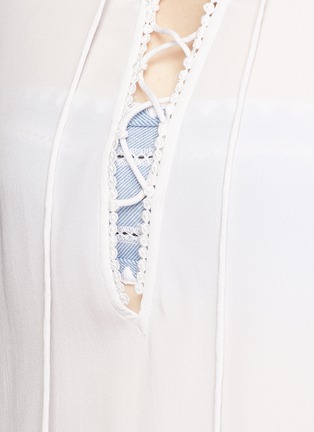 Detail View - Click To Enlarge - FIGUE - 'Poet' lace-up silk blouse