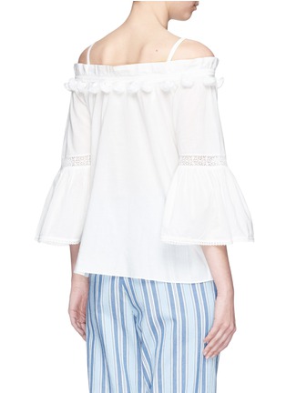 Back View - Click To Enlarge - FIGUE - 'Anita' tassel ruffled cold shoulder cotton top