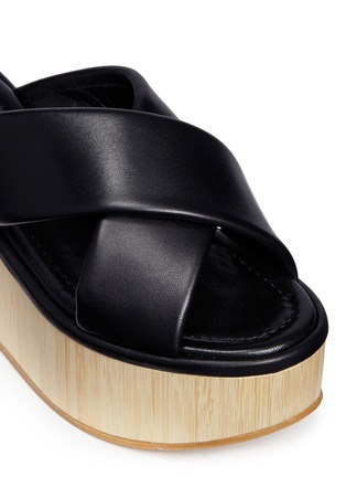 Detail View - Click To Enlarge - CLERGERIE - 'Ficeb' padded leather wedge platform sandals