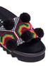 Detail View - Click To Enlarge - JOSHUA SANDERS - 'Namibia' pompom tribal embroidered slide sandals