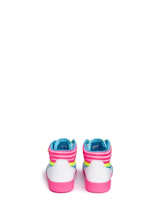Back View - Click To Enlarge - REEBOK - 'Freestyle Hi Birthday' colourblock leather toddler sneakers