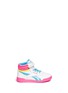 Main View - Click To Enlarge - REEBOK - 'Freestyle Hi Birthday' colourblock leather toddler sneakers