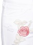 Detail View - Click To Enlarge - GIAMBA - Beaded butterfly floral embroidered cutoff denim shorts