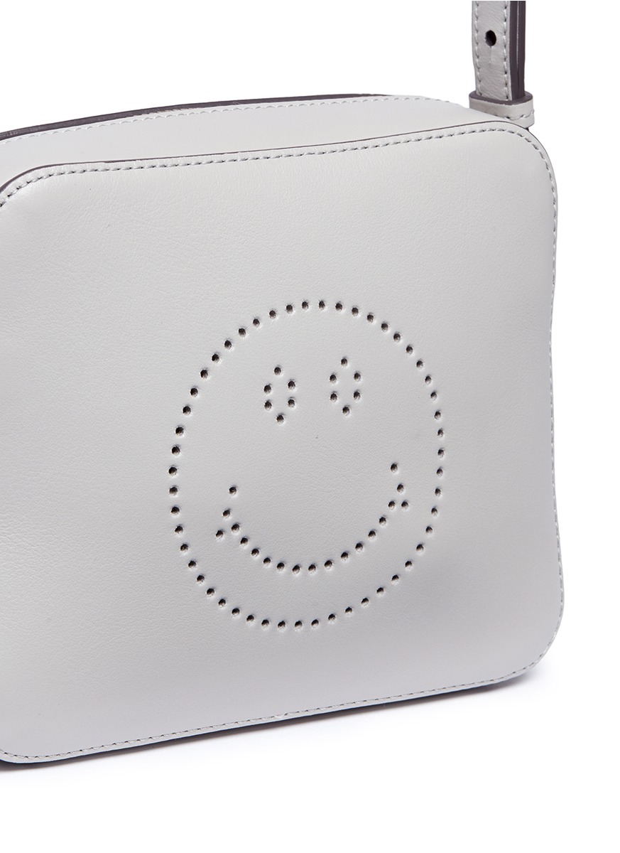 3 Stores In Stock: ANYA HINDMARCH Smiley Perforated Leather Crossbody ...
