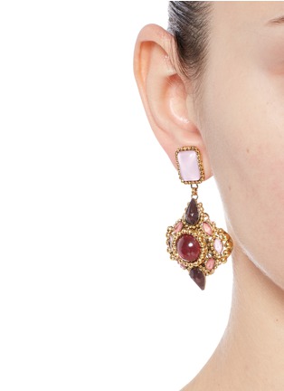 Figure View - Click To Enlarge - ERICKSON BEAMON - 'Hunky Dory' cabochon earrings