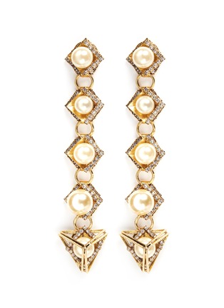 Main View - Click To Enlarge - ERICKSON BEAMON - 'Bermuda Triangle' glass pearl drop earrings