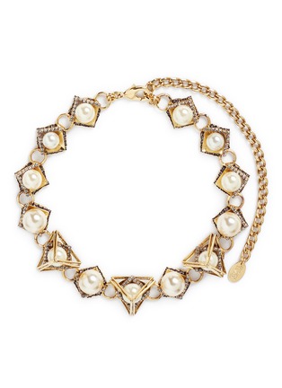 Main View - Click To Enlarge - ERICKSON BEAMON - 'Bermuda Triangle' crystal pavé glass pearl necklace