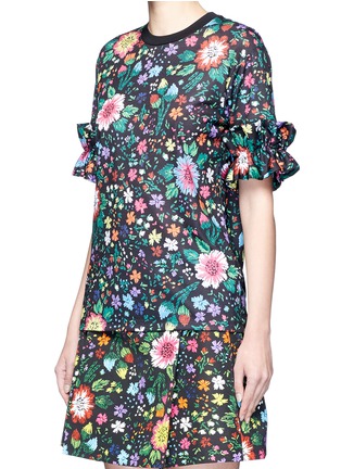 Front View - Click To Enlarge - VICTORIA, VICTORIA BECKHAM - Ruffle floral print T-shirt