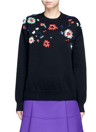 Main View - Click To Enlarge - VICTORIA, VICTORIA BECKHAM - Flower embroidered sweater