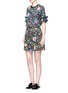 Figure View - Click To Enlarge - VICTORIA, VICTORIA BECKHAM - Floral print faille skirt