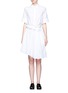 Main View - Click To Enlarge - VICTORIA, VICTORIA BECKHAM - Ruffle panel cotton poplin shirt dress