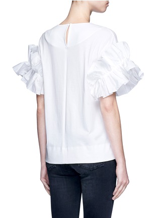Back View - Click To Enlarge - VICTORIA, VICTORIA BECKHAM - Ruffle sleeve cotton T-shirt