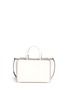 Back View - Click To Enlarge - TORY BURCH - 'Robinson' small suede stripe saffiano leather zip tote