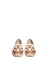 Front View - Click To Enlarge - TORY BURCH - 'Jamie' leather logo colourblock canvas espadrille slip-ons