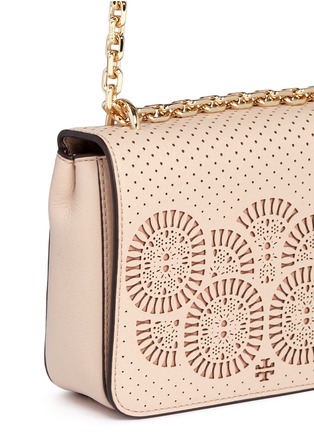 Detail View - Click To Enlarge - TORY BURCH - 'Zoey' floral perforated leather chain shoulder bag