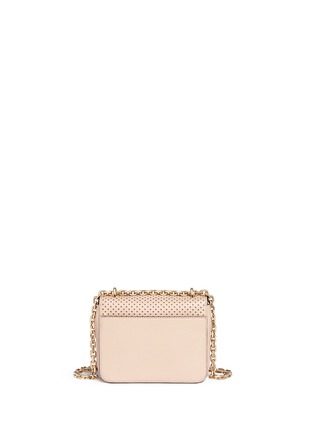 Back View - Click To Enlarge - TORY BURCH - 'Zoey' floral perforated leather chain shoulder bag