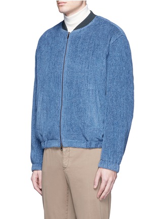 Front View - Click To Enlarge - TOMORROWLAND - Striped tweed padded bomber jacket