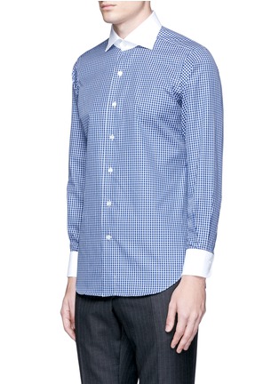 Front View - Click To Enlarge - TOMORROWLAND - Contrast collar check cotton poplin shirt