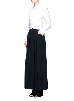 Figure View - Click To Enlarge - C/MEO COLLECTIVE - 'Cold Shoulder' wide leg crepe pants