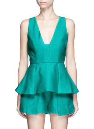 Main View - Click To Enlarge - C/MEO COLLECTIVE - The Night' V-neck pleated peplum top