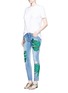 Figure View - Click To Enlarge - - - Sequin embroidery skinny jeans