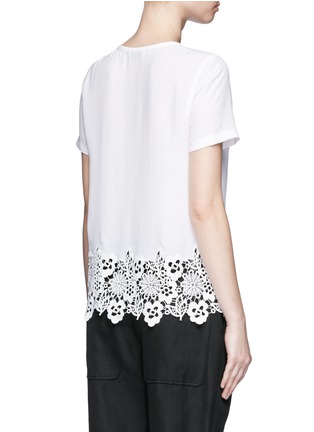 Back View - Click To Enlarge - EQUIPMENT - 'Riley' floral lace hem silk T-shirt