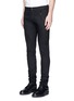 Front View - Click To Enlarge - ALEXANDER MCQUEEN - Leather pocket denim pants