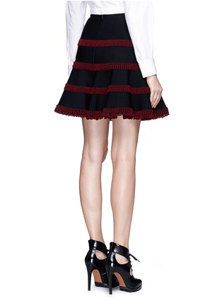 Back View - Click To Enlarge - ALAÏA - 'Frise' stripe knit flared skirt