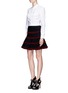 Figure View - Click To Enlarge - ALAÏA - 'Frise' stripe knit flared skirt